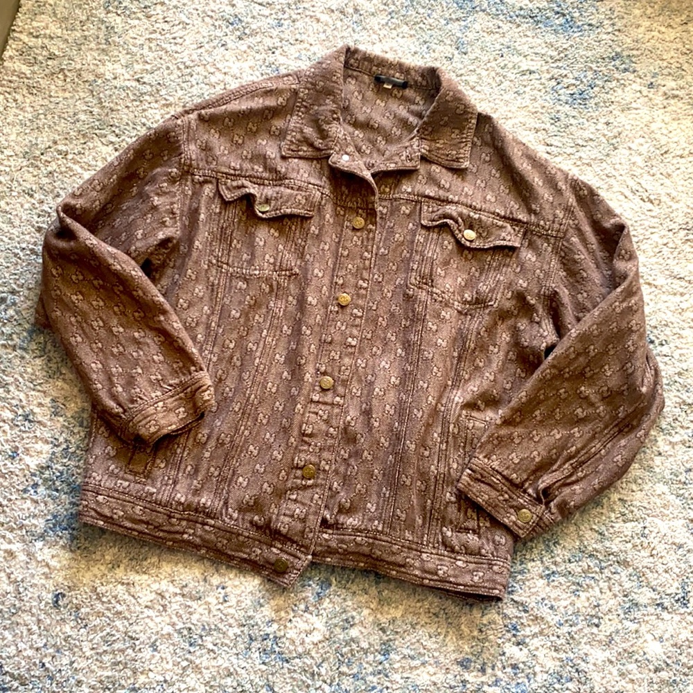 Vintage Authentic GUCCI Brown Denim Jacket
